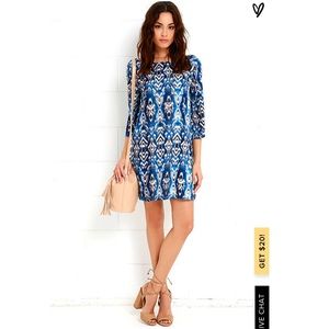 Lulus Blue Print Shift Dress
